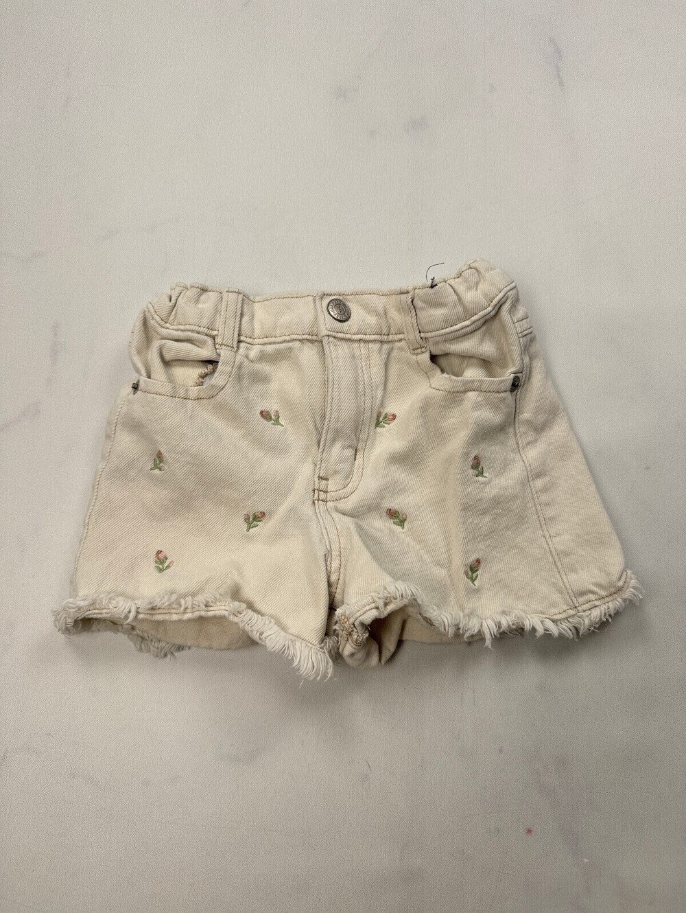 Easy Peasy Shorts Cream 90s VTG Adjustable - Girls 5T